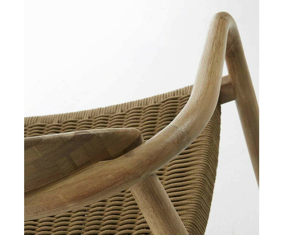 Dtails structure en bois massif fauteuil Bengui beige