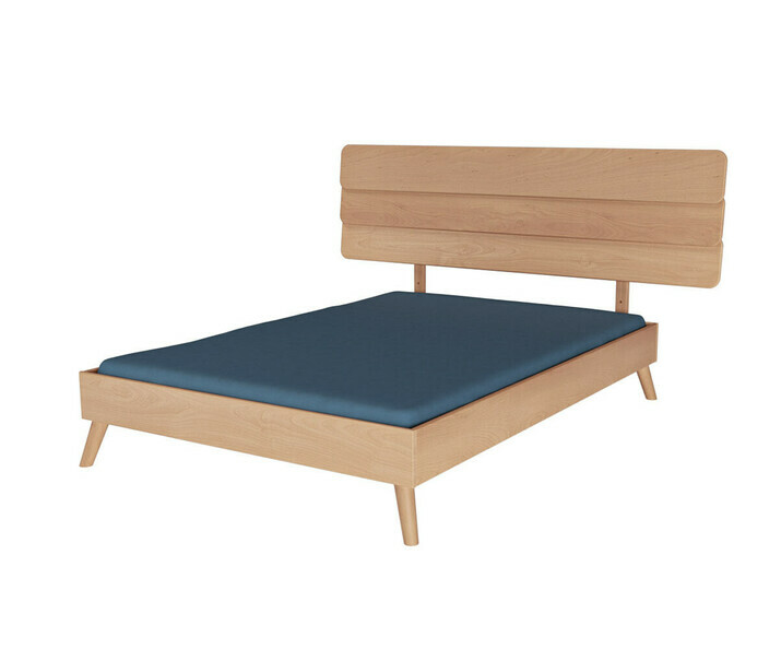 Lit Double Brody avec tte de lit Eon en bois au design moderne et lgant
