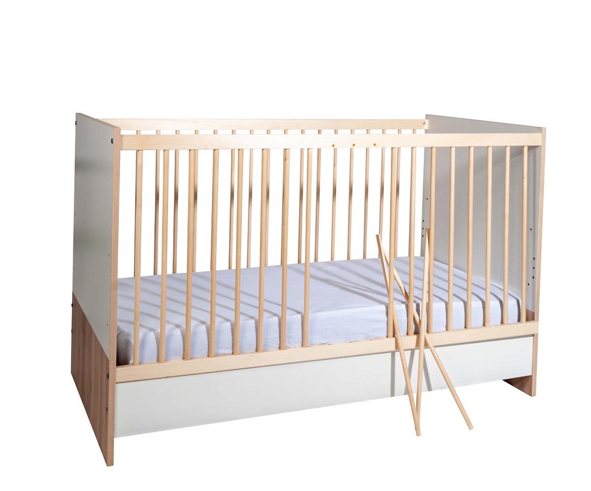 Lit Bebe Evolutif Yume 3 Hauteurs De Sommier 3 Barreaux Amovibles