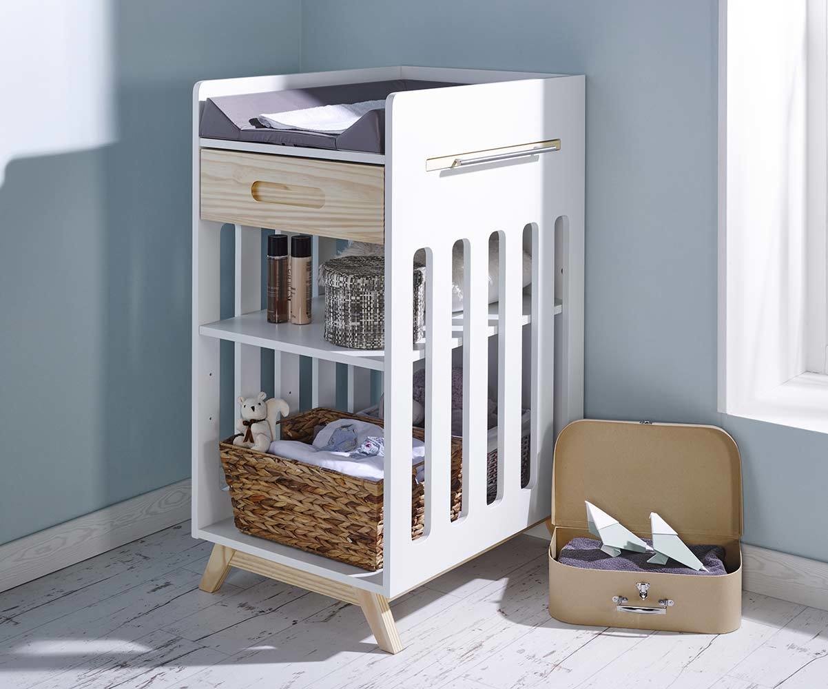 Mini Chambre Bebe Songe Blanche Et Bois En Pin Massif Et Mdf