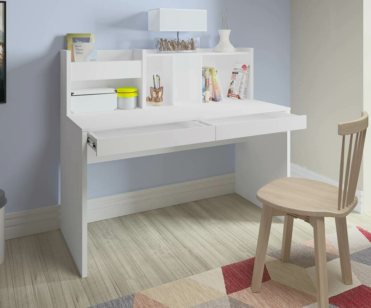 Bureau enfant, vogel S 100 cm x 50 cm bleu marine, bureau avec étagère, petit  bureau -  France