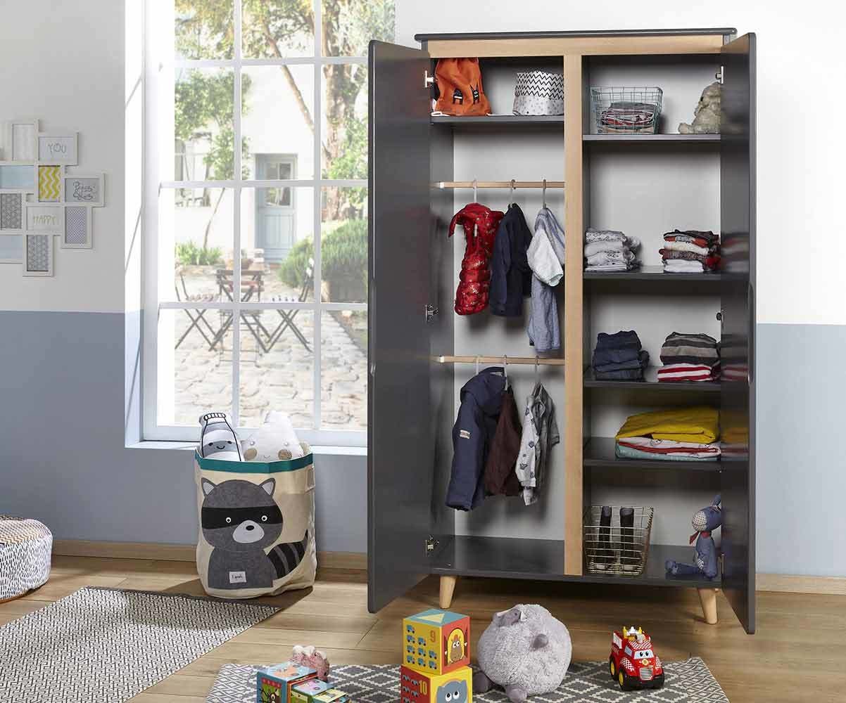 Armoire Enfant Willow Grande Capacite De Rangement Bois Massif