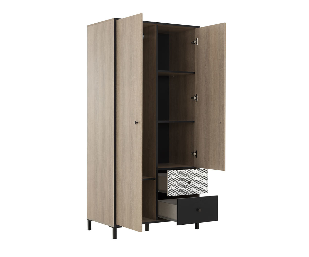 Armoire Ado Shaka 2 Portes Meuble De Rangement Design