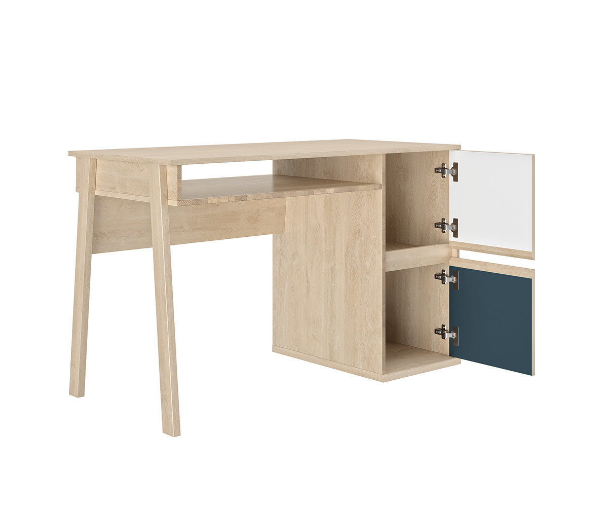 Bureau Enfant Pearl Avec Caisson Et Niche De Rangement Made In France