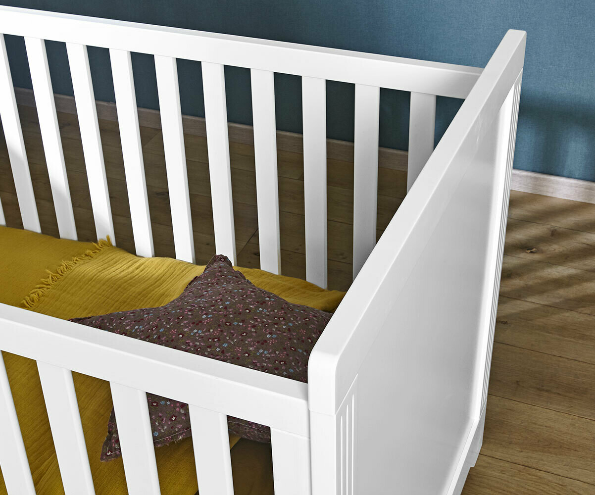 Pack lit bébé avec matelas Flocon Bois naturel 70x140 cm marron