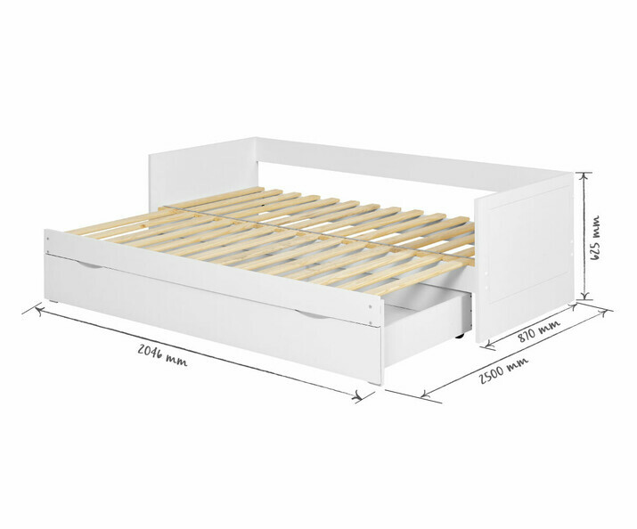 Lit gigogne ado Beli en bois avec tiroir de rangement inclus