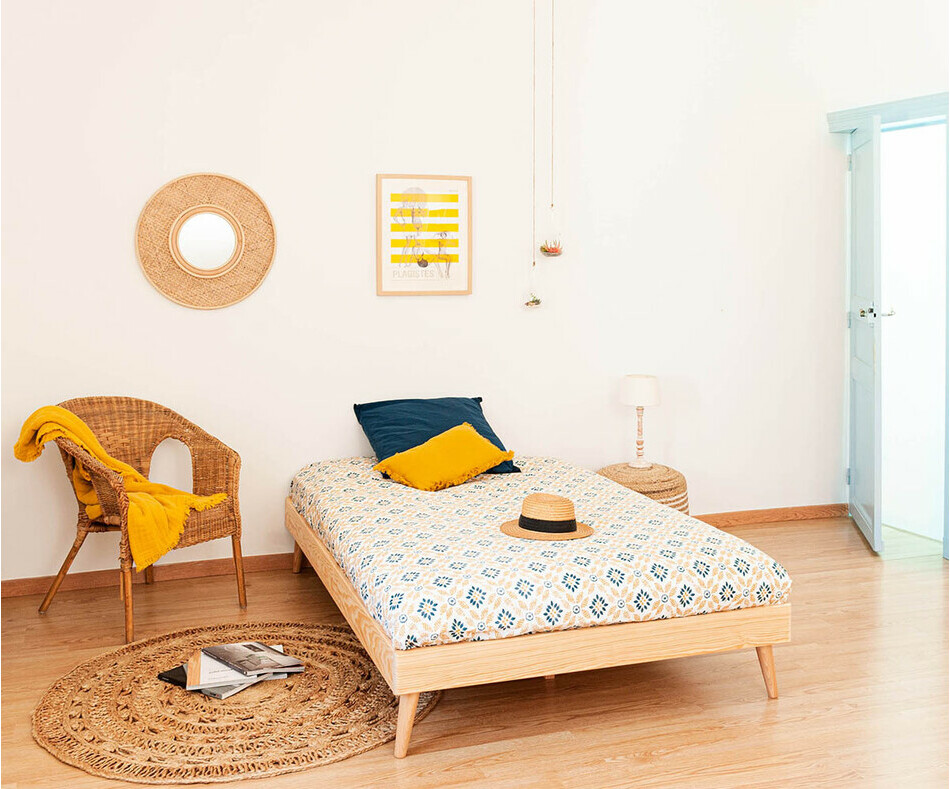 Lit ado avec pieds - Brut à peindre Lit ado avec pieds - Brut à peindre