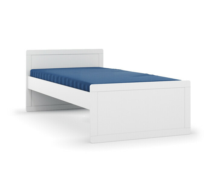 Lit montessori Foray blanc avec sommier et matelas - version haute