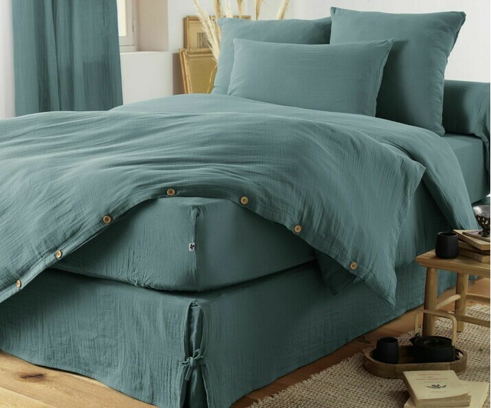 Parure linge de lit Geode ado Bleu canard