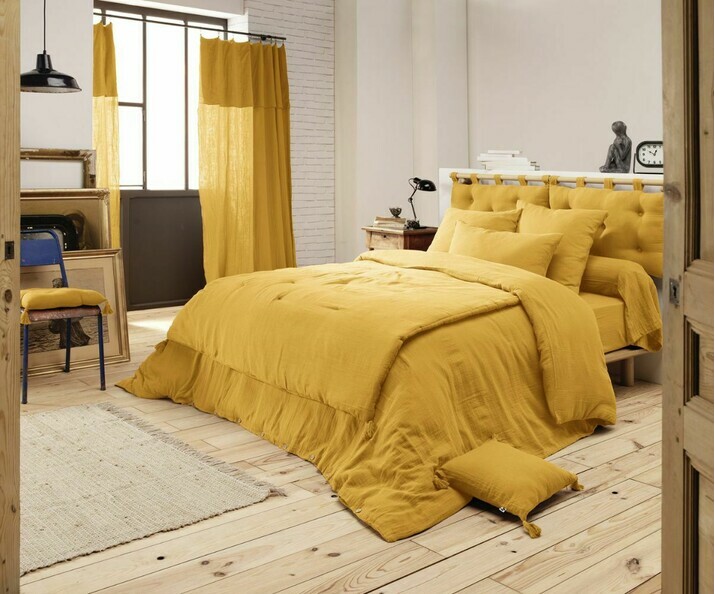 Parure linge de lit Geode adulte Jaune