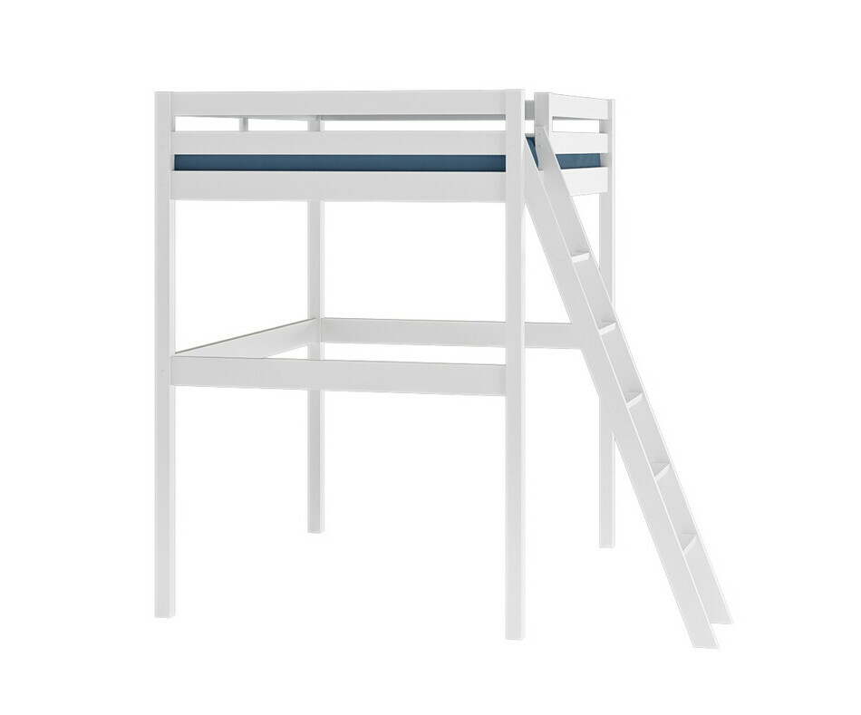 Lit mezzanine blanc 140 avec matelas