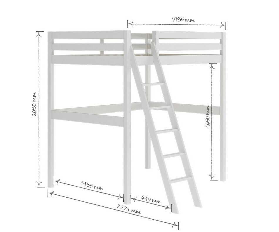 Dimensions du lit Cargo deux couchages blanc