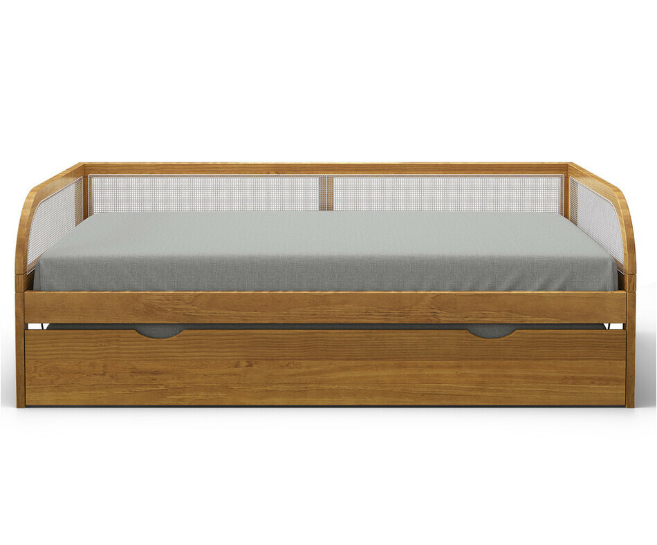 Vue de face du lit gigogne enfant avec matelas en option