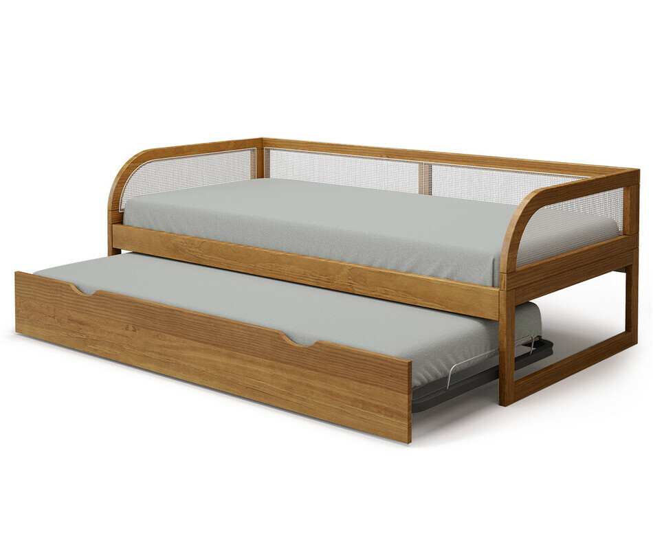 Lit gigogne ouvert du lit adulte Adao avec matelas inclus