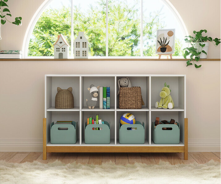 Cubes de rangement 8 cases pour enfants avec pieds